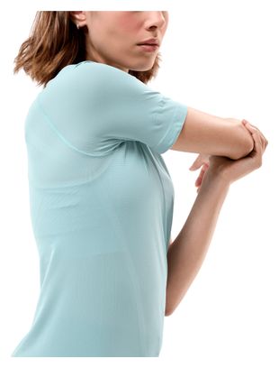 Camiseta de manga corta Compressport Trail Racing azul para mujer