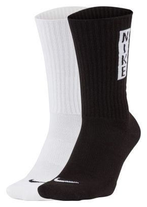 Paar Socken (x2) Nike Heritage Weiß / Schwarz