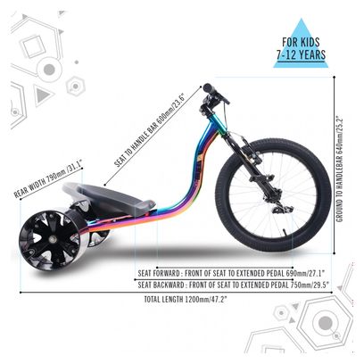 Drift Trike Sullivan Big Wheel  Roue 18   Neo Chrome/Noir