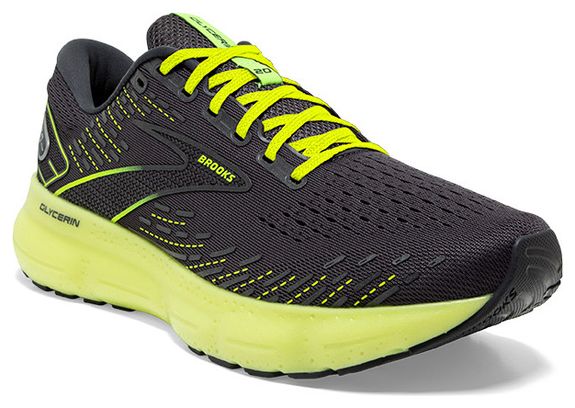 Chaussures Running Brooks Glycerin 20 Gris Jaune Femme