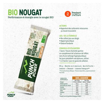 Présentoir de 24 barres bionougat Punch Power – 30g