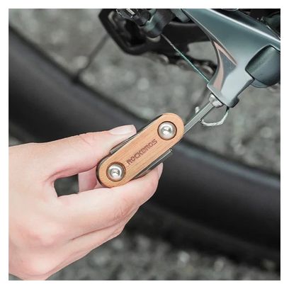 Kit d'outils vélo 8 en 1 ROCKBROS - Acier et Bois - Multifonctionnel