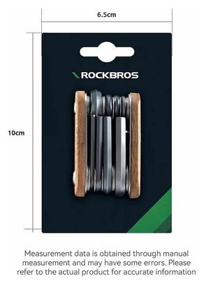 Kit d'outils vélo 8 en 1 ROCKBROS - Acier et Bois - Multifonctionnel