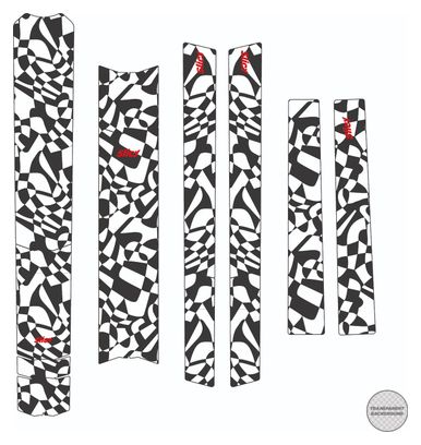 Kit Protection de Cadre Slicy Custom Dazzle Blanc / Noir Brillant