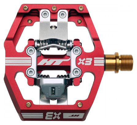 Paire de Pédales Automatiques HT Components X3T Rouge