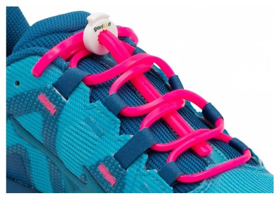 Lacets élastiques pour le trail - silicone - rose fluo