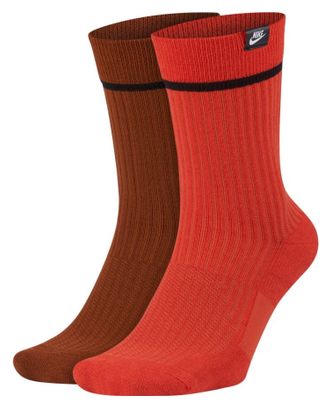 Nike SNKR Essential Mehrfarbige rote Socken (2x)