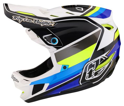 Troy Lee Designs D4 Composite Mips Full Face Helmet White / Blue