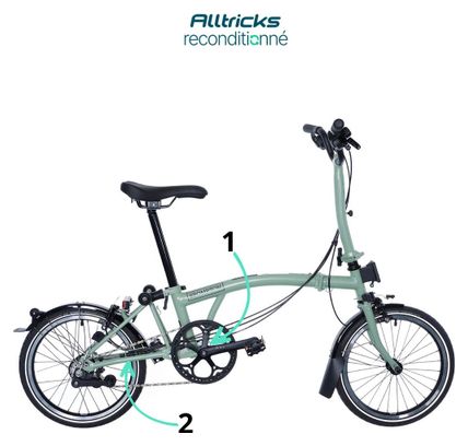 Brompton C Line Explore Mid Brompton Klapprad 6V 16'' Grün - Refurbished Produkt