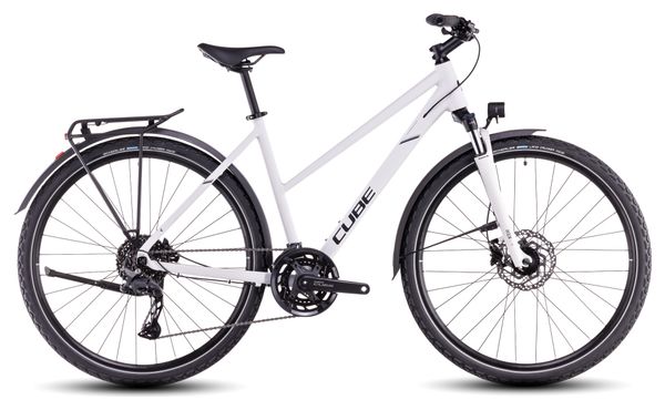 Cube Nature Pro Allroad Trapezio Bicicletta ibrida Shimano Cues 10S 700 mm Cotone Bianco Grigio 2025