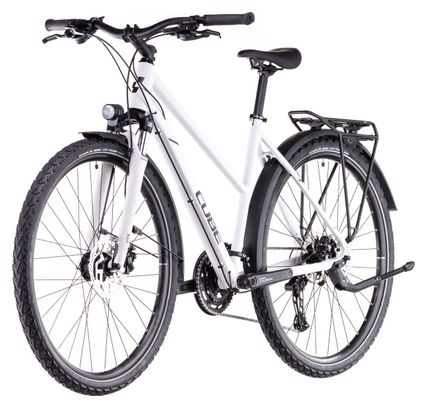 Cube Nature Pro Allroad Trapezio Bicicletta ibrida Shimano Cues 10S 700 mm Cotone Bianco Grigio 2025