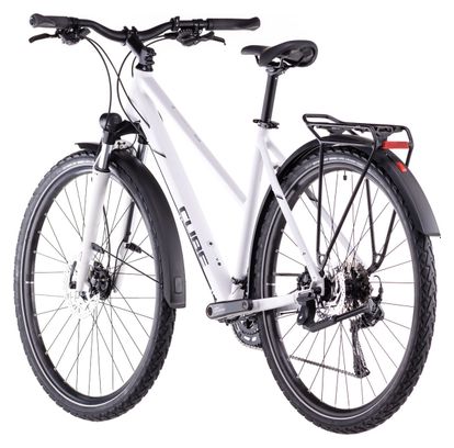 Cube Nature Pro Allroad Trapezio Bicicletta ibrida Shimano Cues 10S 700 mm Cotone Bianco Grigio 2025