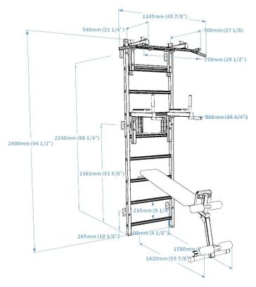 Espalier de sport multifonctionnel BenchK 733B