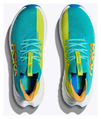 Hoka Carbon X 3 Blau Grün Gelb Running Schuh