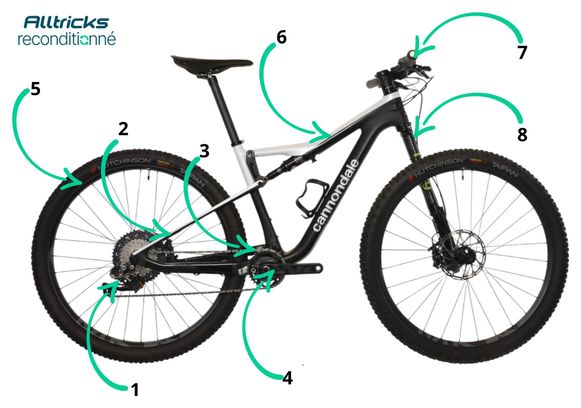 Produit Reconditionné - VTT Tout-Suspendu Cannondale Scalpel SI Lefty Shimano XTR Di2 11V 29 Noir Blanc 2020