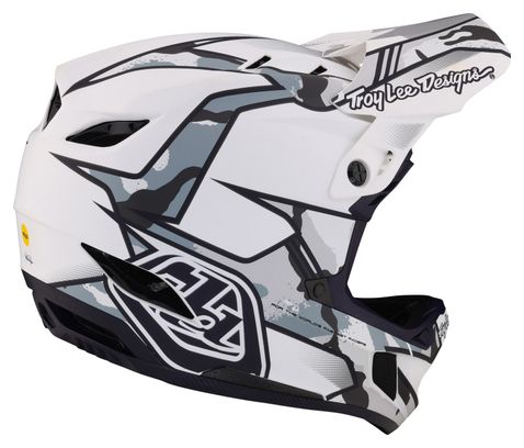 Troy Lee Designs D4 Composite Mips Matrix Camo White Full Face Helmet