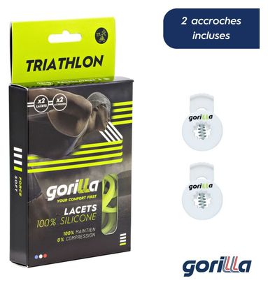 Lacets Rapide Triathlon Elastique Confort Optimal Silicone - noir