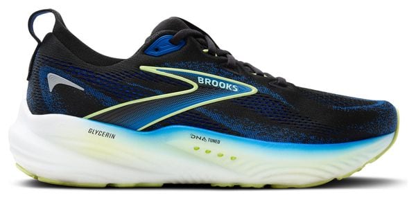 Chaussures Running Brooks Glycerin 22 Large Noir/Bleu/Jaune Homme