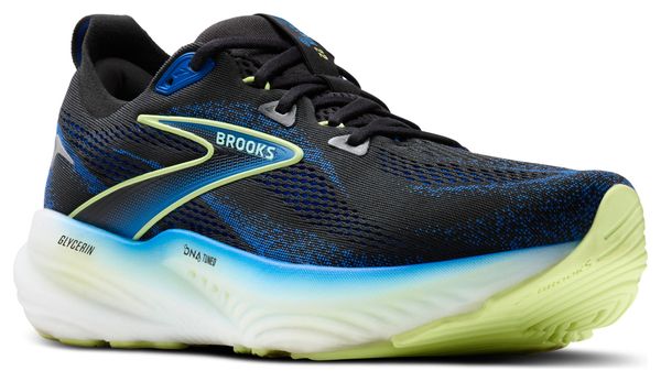 Chaussures Running Brooks Glycerin 22 Large Noir/Bleu/Jaune Homme