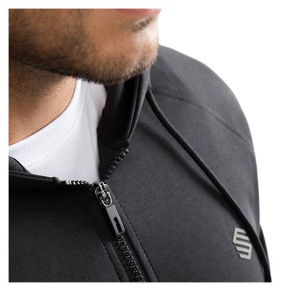 Sweat à capuche fitness zippé homme Intrepid Noir