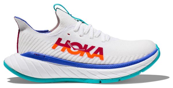 Hoka Carbon X 3 White Blue Red Running Shoes