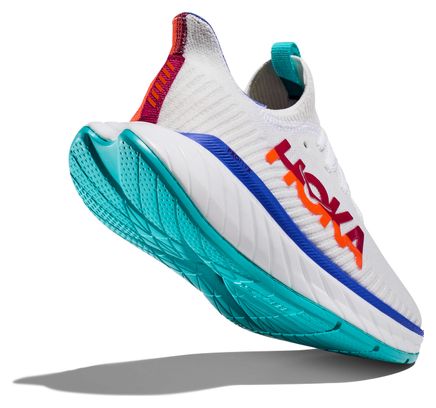 Chaussures de Running Hoka Carbon X 3 Blanc Bleu Rouge