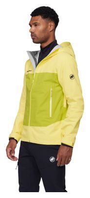 Giacca impermeabile Mammut Crag Hooded gialla da uomo