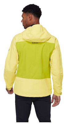 Giacca impermeabile Mammut Crag Hooded gialla da uomo