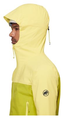 Giacca impermeabile Mammut Crag Hooded gialla da uomo