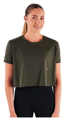 Running Circle Smooth Operator Khaki Crop Top