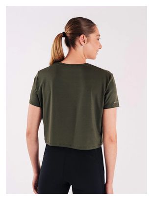 Running Circle Smooth Operator Khaki Crop Top