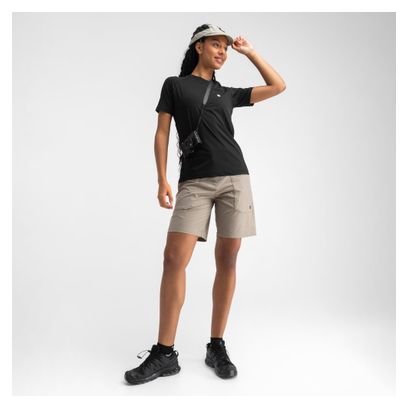 T-shirt randonnée manches courtes femme Eiger Noir