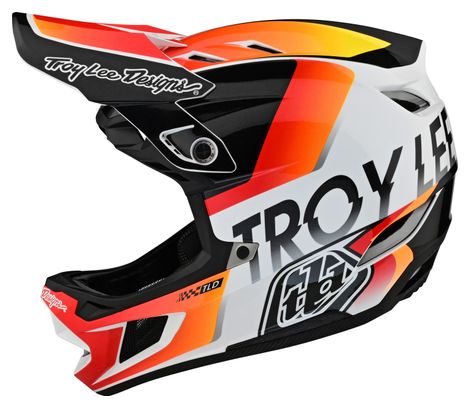Troy Lee Designs D4 Composite Mips White/Orange Full Face Helmet