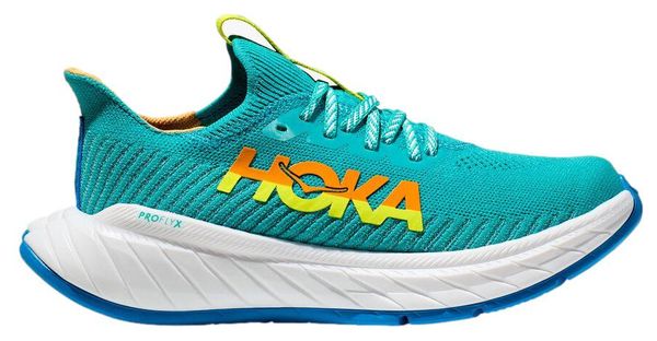 Hoka Carbon X 3 Damen Running Schuh Blau Grün Gelb