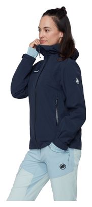 Giacca impermeabile Mammut Crag Hooded blu da donna