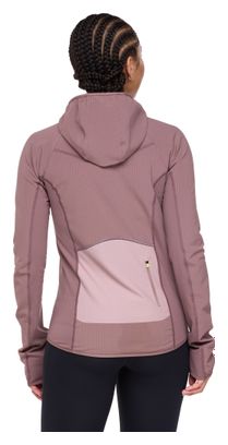 Veste coupe-vent 1/2 zip Hoka SkyGlow Marron Femme