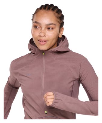 Veste coupe-vent 1/2 zip Hoka SkyGlow Marron Femme