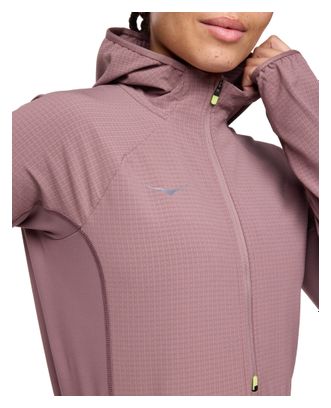 Veste coupe-vent 1/2 zip Hoka SkyGlow Marron Femme