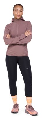 Veste coupe-vent 1/2 zip Hoka SkyGlow Marron Femme