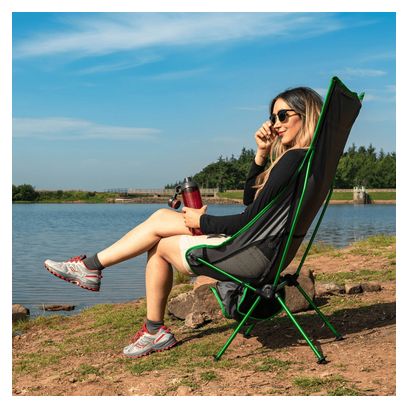 Highlander Ayr Rest Folding Chair, Gray/Green