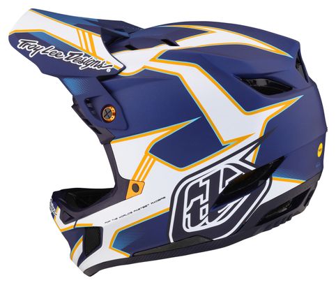 Troy Lee Designs D4 Composite Mips Matrix Blue Full Face Helmet