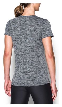 Under Armour Twist Tech Damen Kurzarmtrikot Grau Schwarz