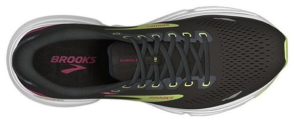 Brooks Ghost 15 Running Shoes Black Green Pink Women's