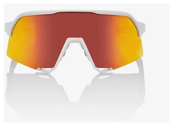 100% S3 Brille - Soft Tact Weiß - Verspiegelte Gläser Mehrschichtig Rot Hiper