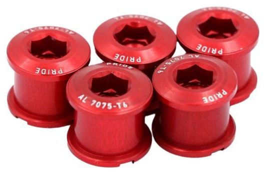 Pride Bolt/Nuts Chainring Vortex Aluminium 6.5 mm Red