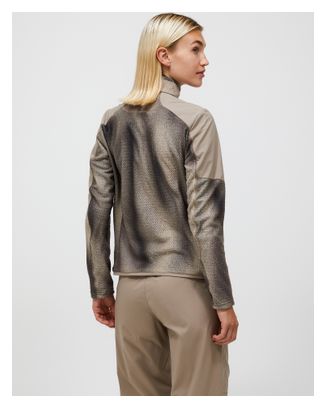 Peak Performance Freelight AOP Polartec Alpha fleece met halve rits, beige, dames