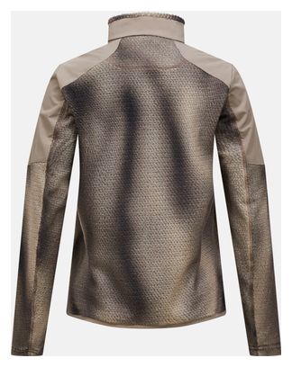 Peak Performance Freelight AOP Polartec Alpha fleece met halve rits, beige, dames