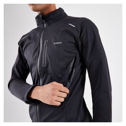 Chaqueta con capucha Kiprun Run 900 Warm Regul Negra