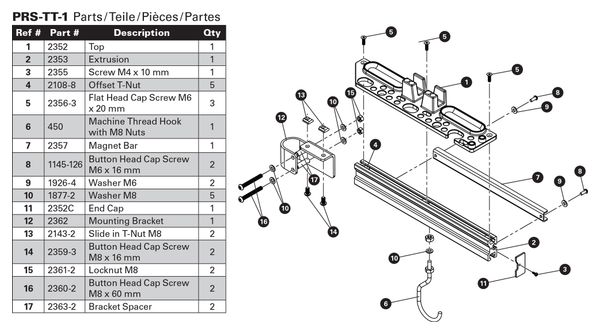 Park Tool PRS-TT-1 Vassoio di lusso per attrezzi e lavoro per cavalletto di riparazione