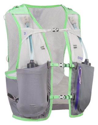 Chaleco de trail para mujer Evadict8L Gris/Blanco/Verde